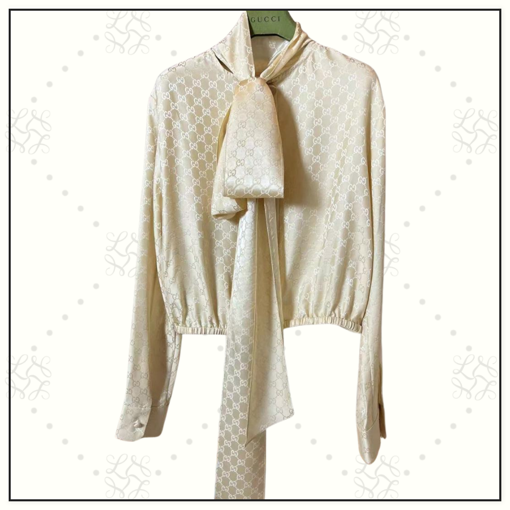 JACQUARD SILK BLOUSE