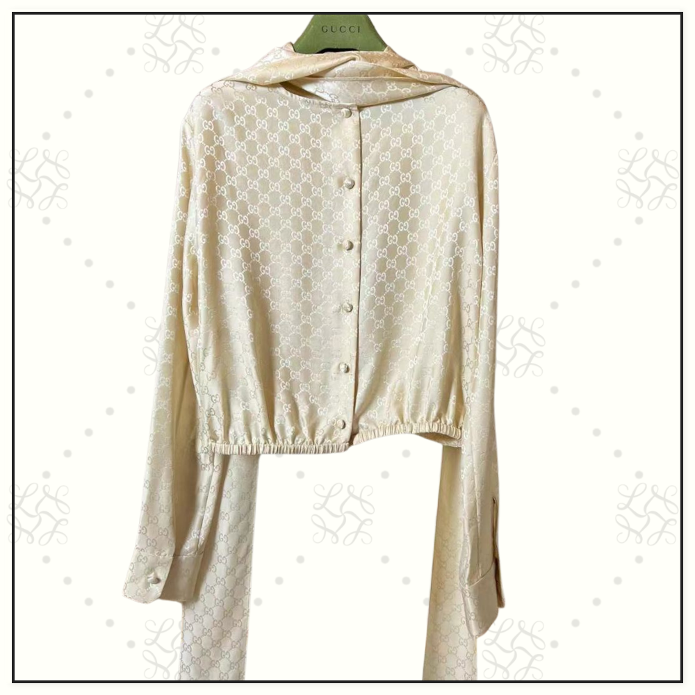 JACQUARD SILK BLOUSE