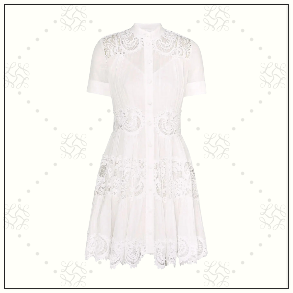 POP LACE TRIMMED MINI DRESS