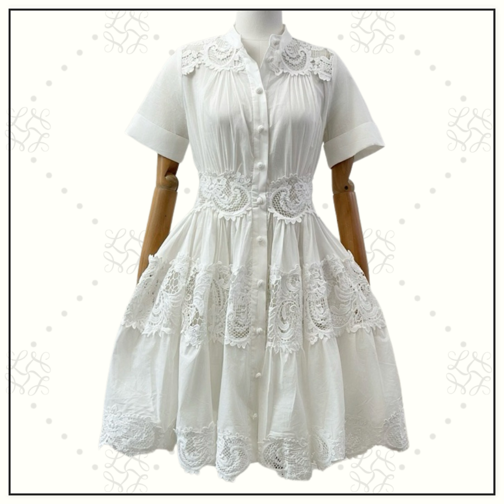 POP LACE TRIMMED MINI DRESS