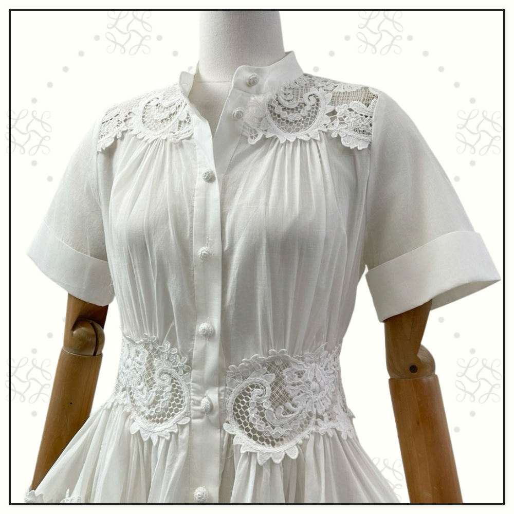 POP LACE TRIMMED MINI DRESS