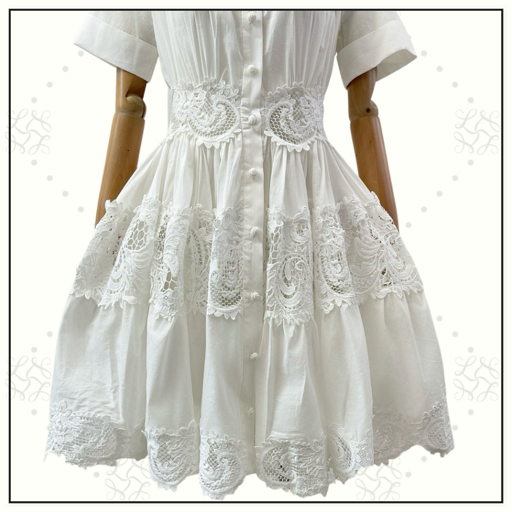 POP LACE TRIMMED MINI DRESS