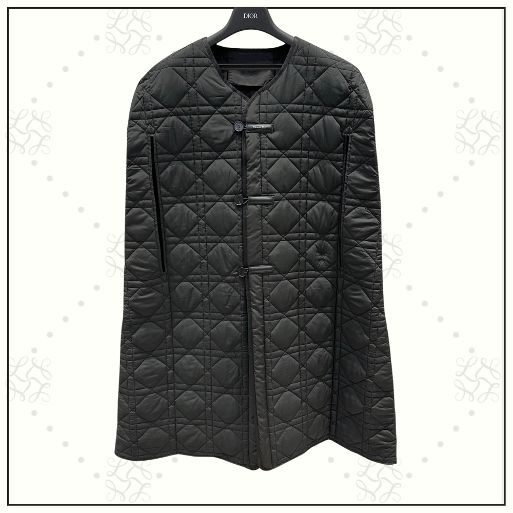 MACROCANNAGE BLACK TECHNICAL TAFFETA CAPE