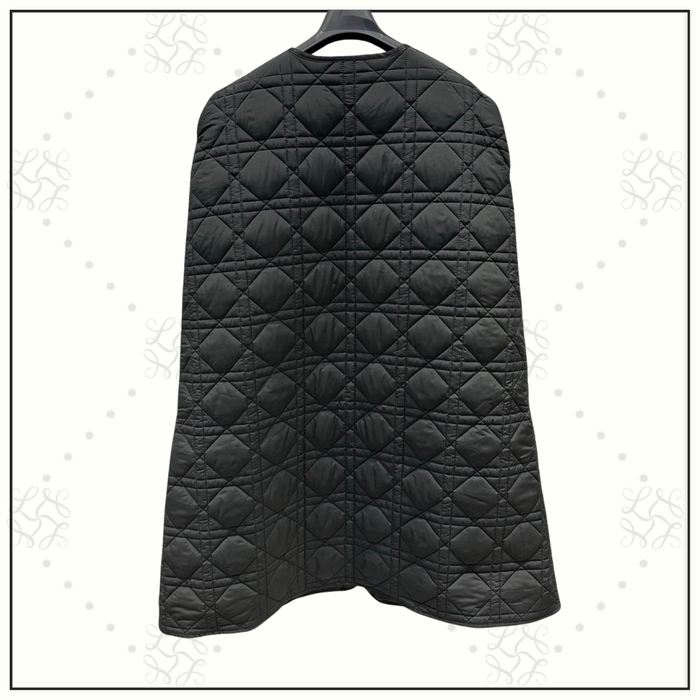 MACROCANNAGE BLACK TECHNICAL TAFFETA CAPE