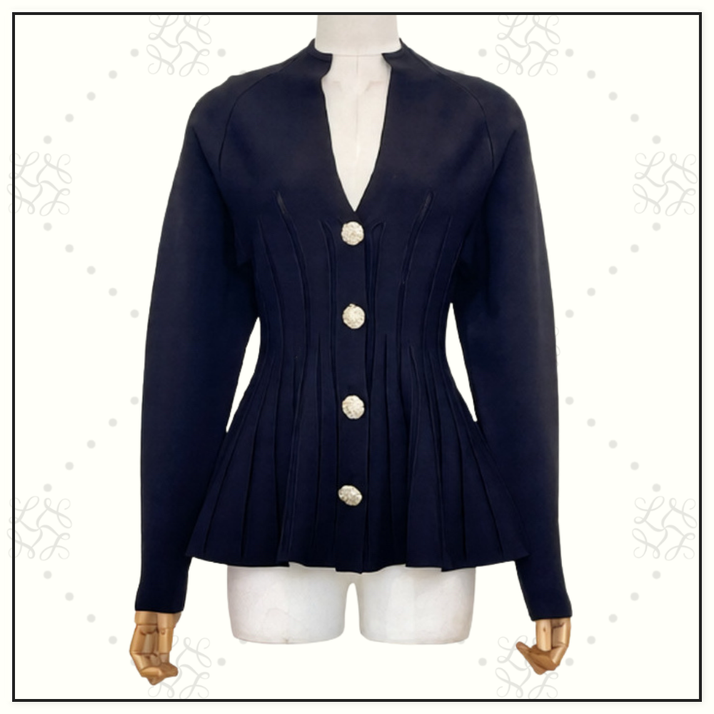 RIBBED KNIT PEPLUM CARDIGAN