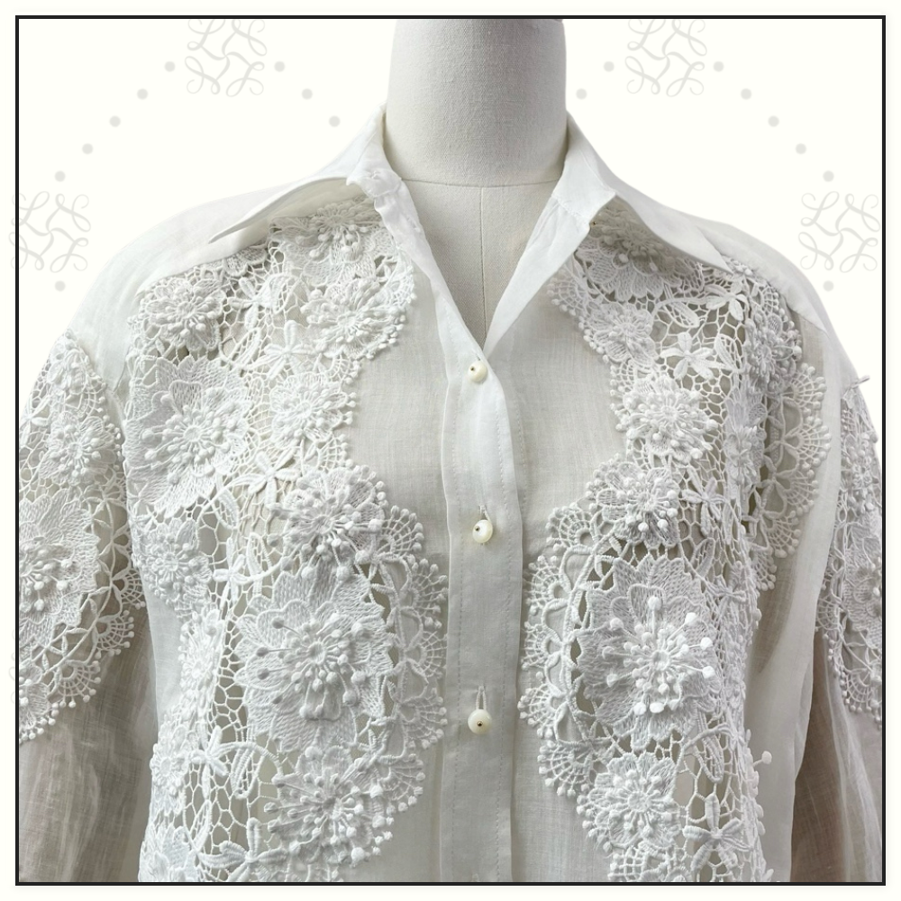 HOLIDAY LACE LINEN SHIRT