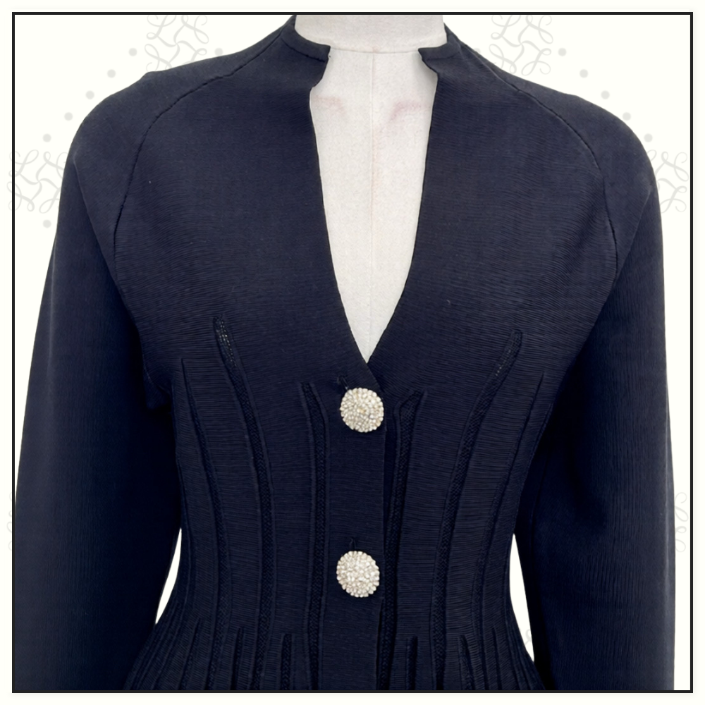 RIBBED KNIT PEPLUM CARDIGAN