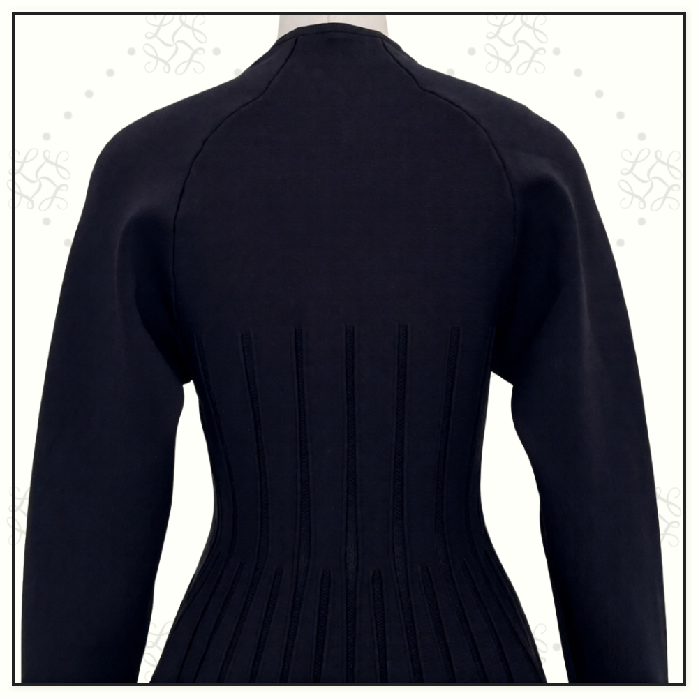 RIBBED KNIT PEPLUM CARDIGAN