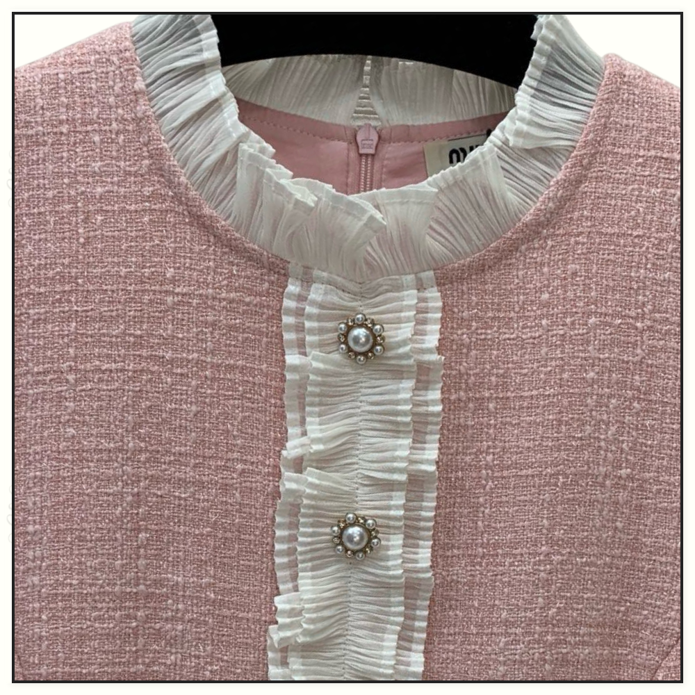 TWEED DRESS WITH BLOUSON SLEEVE