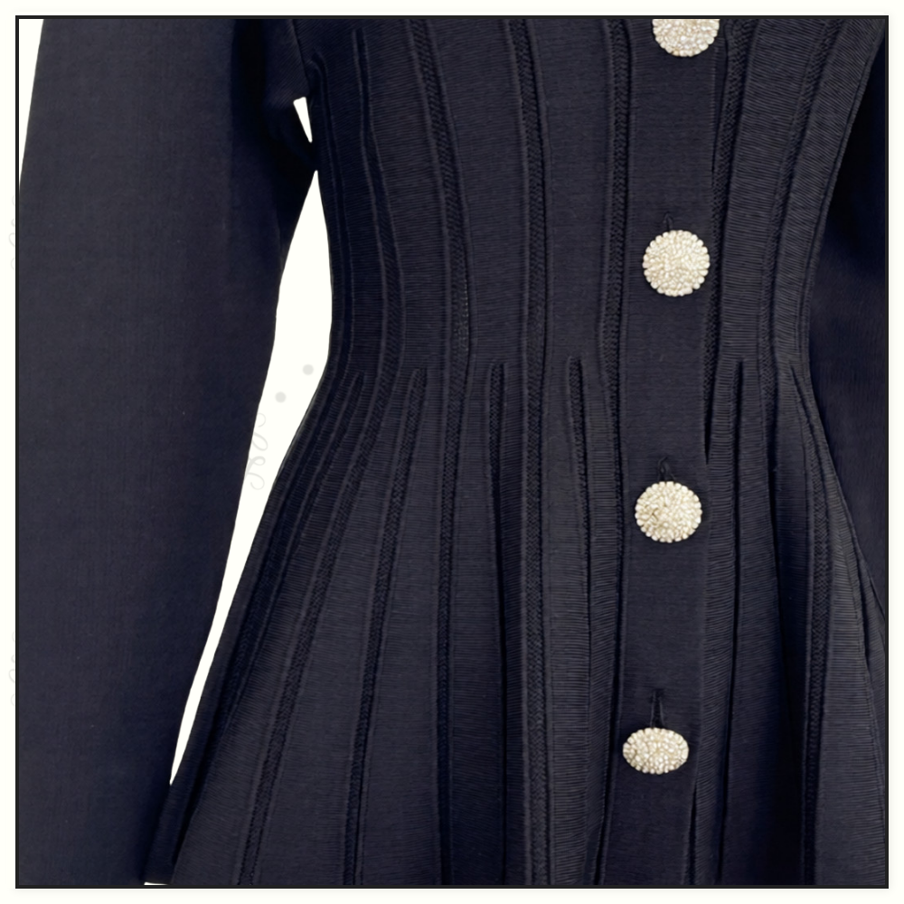 RIBBED KNIT PEPLUM CARDIGAN