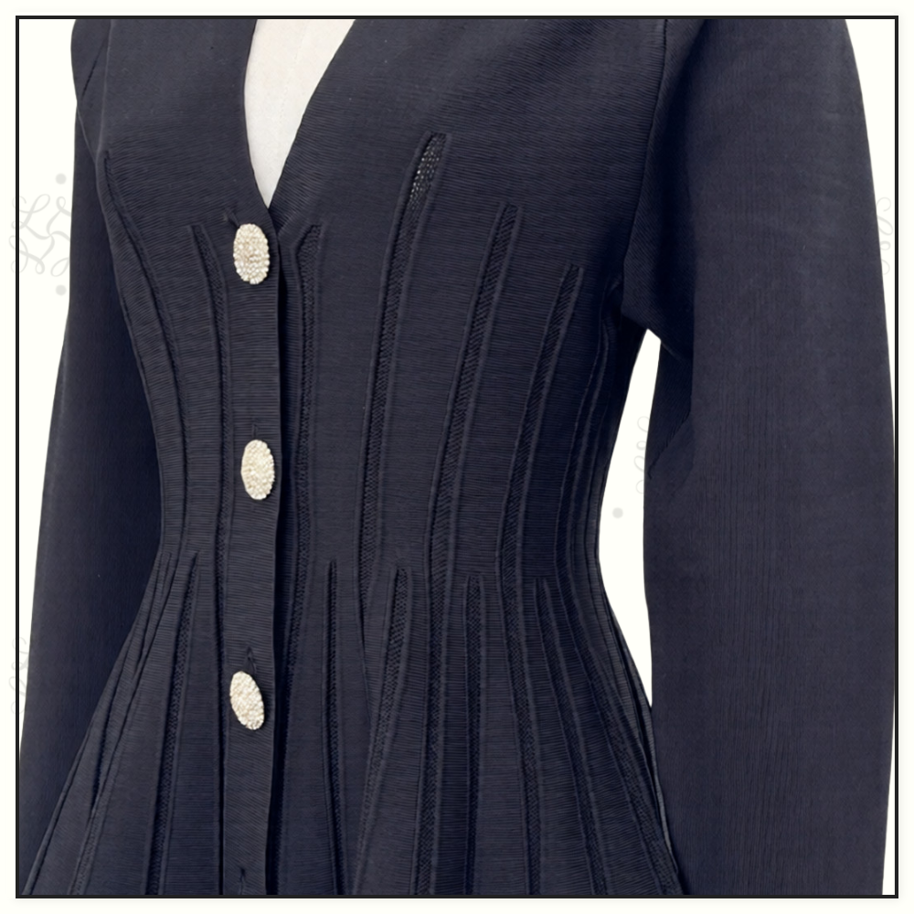 RIBBED KNIT PEPLUM CARDIGAN