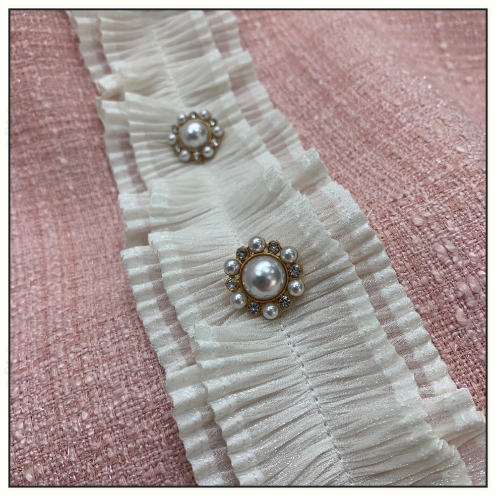 TWEED DRESS WITH BLOUSON SLEEVE