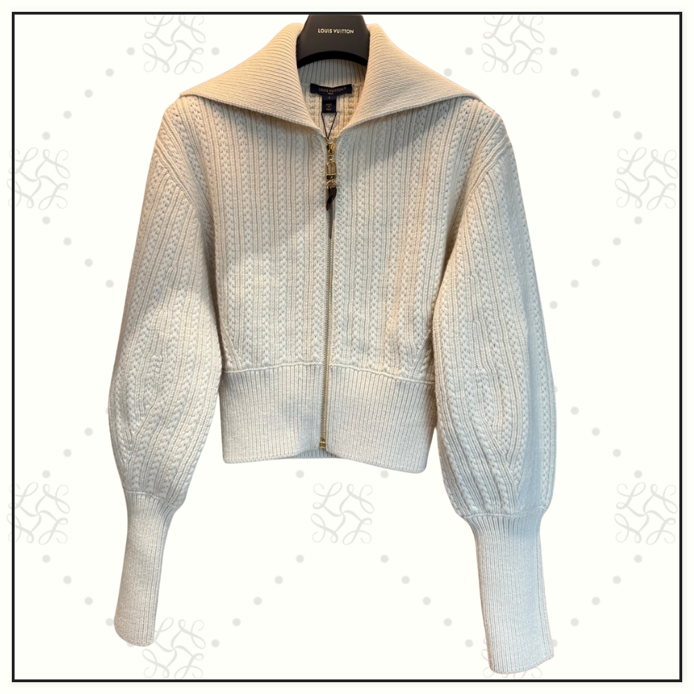 WOOL CROPPED RIB KNIT JACKET