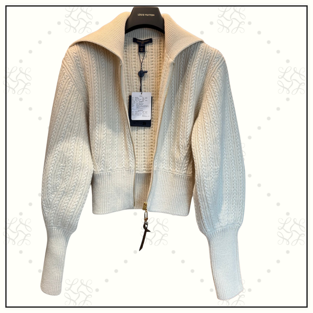 WOOL CROPPED RIB KNIT JACKET