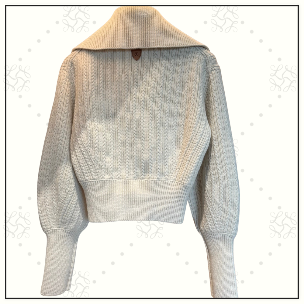 WOOL CROPPED RIB KNIT JACKET