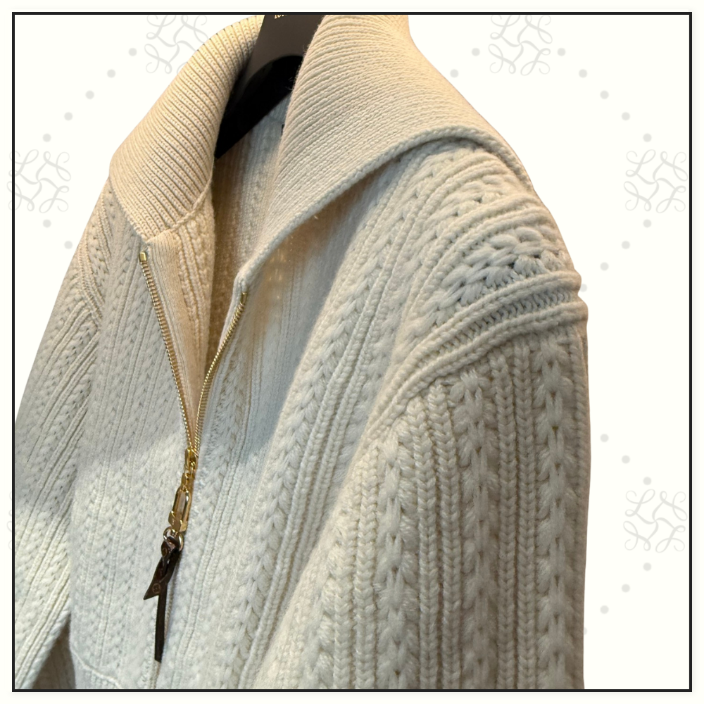 WOOL CROPPED RIB KNIT JACKET