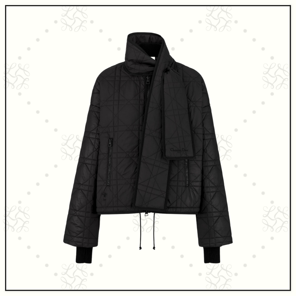 MACROCANNAGE JACKET WITH SCARF COLLAR
