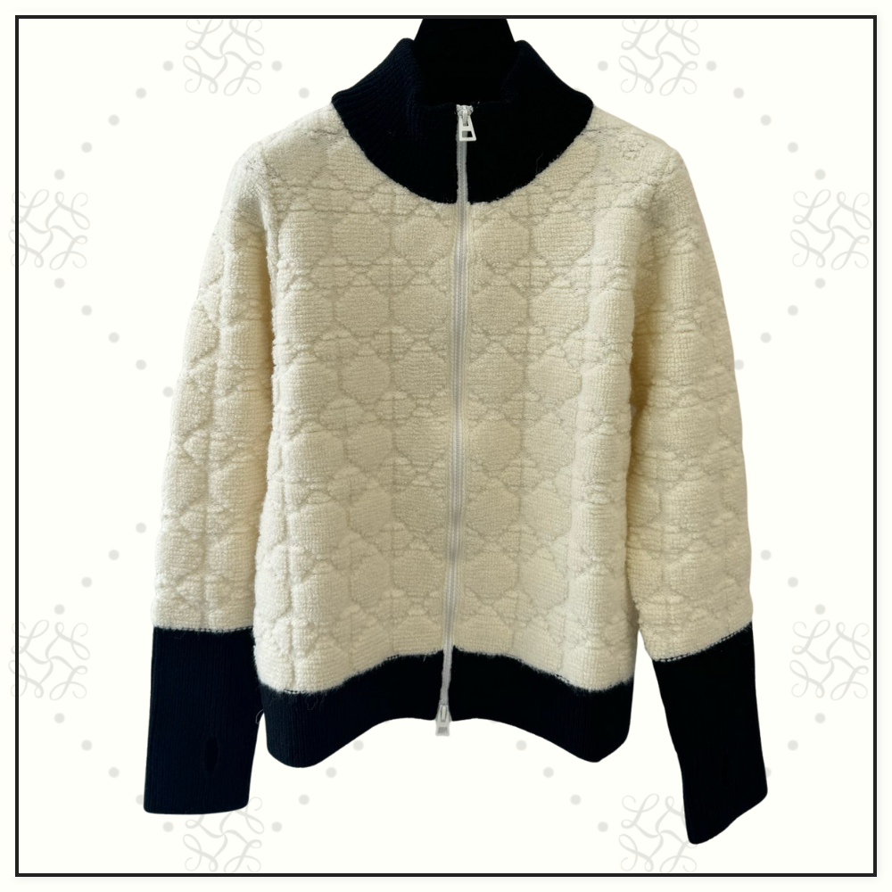 MACROCANNAGE ZIPPED CARDIGAN