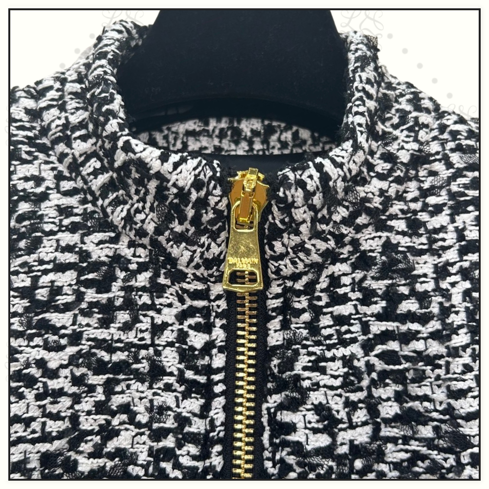 ZIP FRONT FLARED MINI DRESS