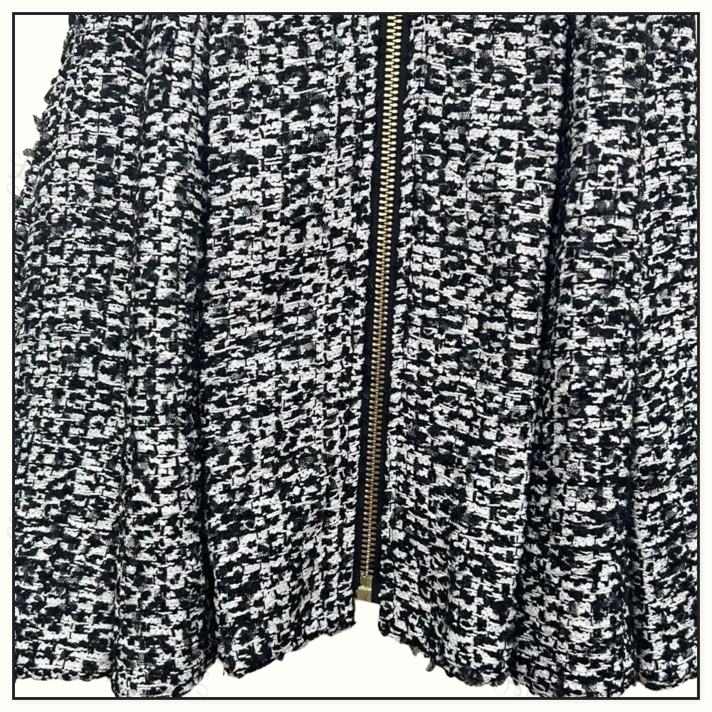 ZIP FRONT FLARED MINI DRESS