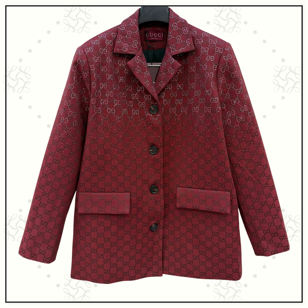 CANVAS CRYSTAL EMBELLISHMENT BLAZER & MINI SKIRT