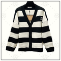 STRIPE WOOL BLENDED CARDIGAN