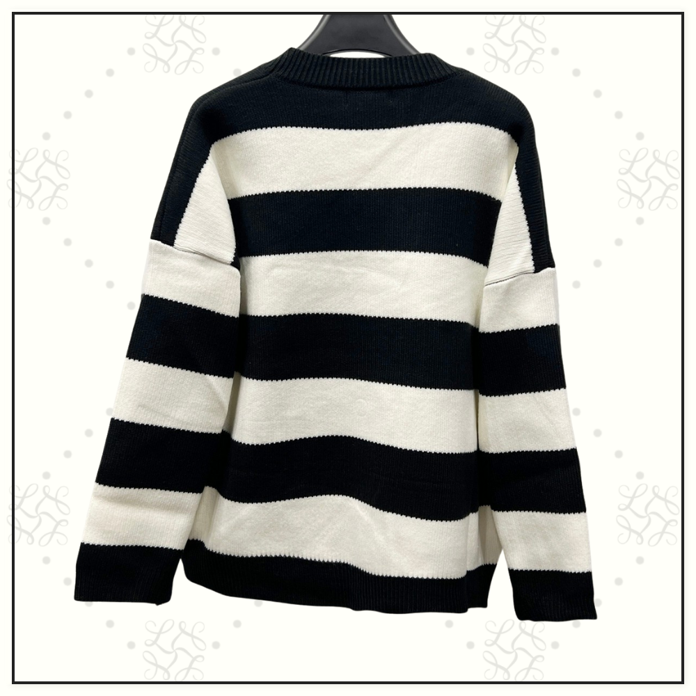 STRIPE WOOL BLENDED CARDIGAN