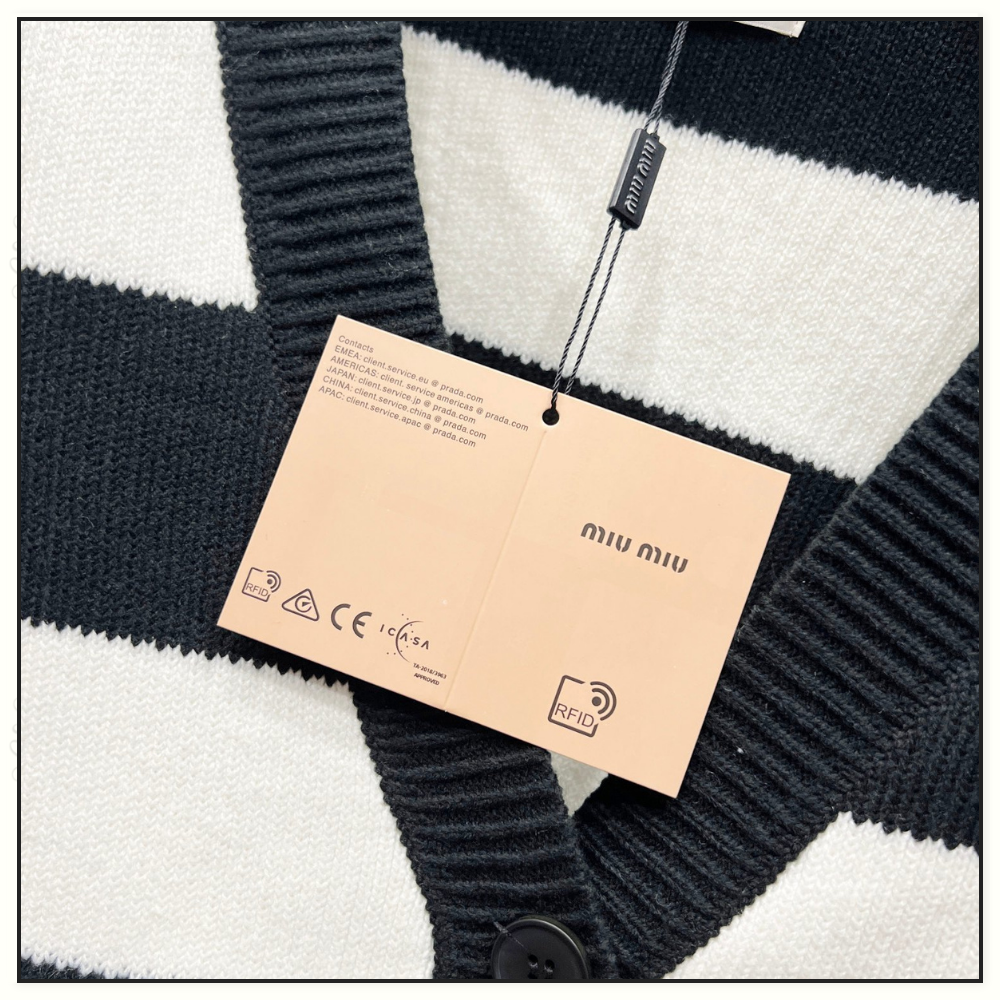 STRIPE WOOL BLENDED CARDIGAN