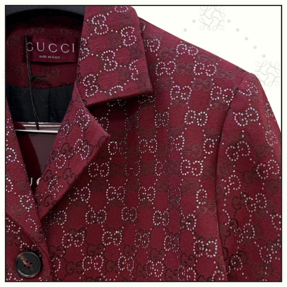 CANVAS CRYSTAL EMBELLISHMENT BLAZER & MINI SKIRT