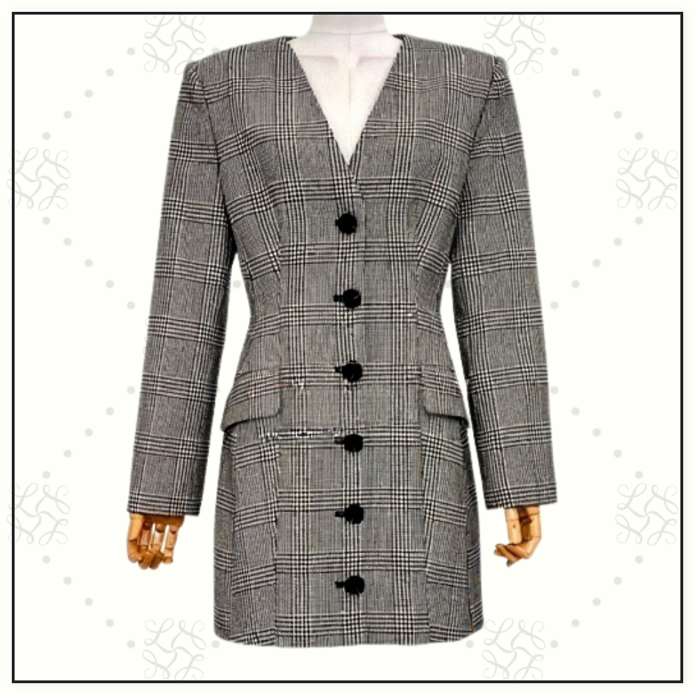 CHECK BLAZER MINI DRESS