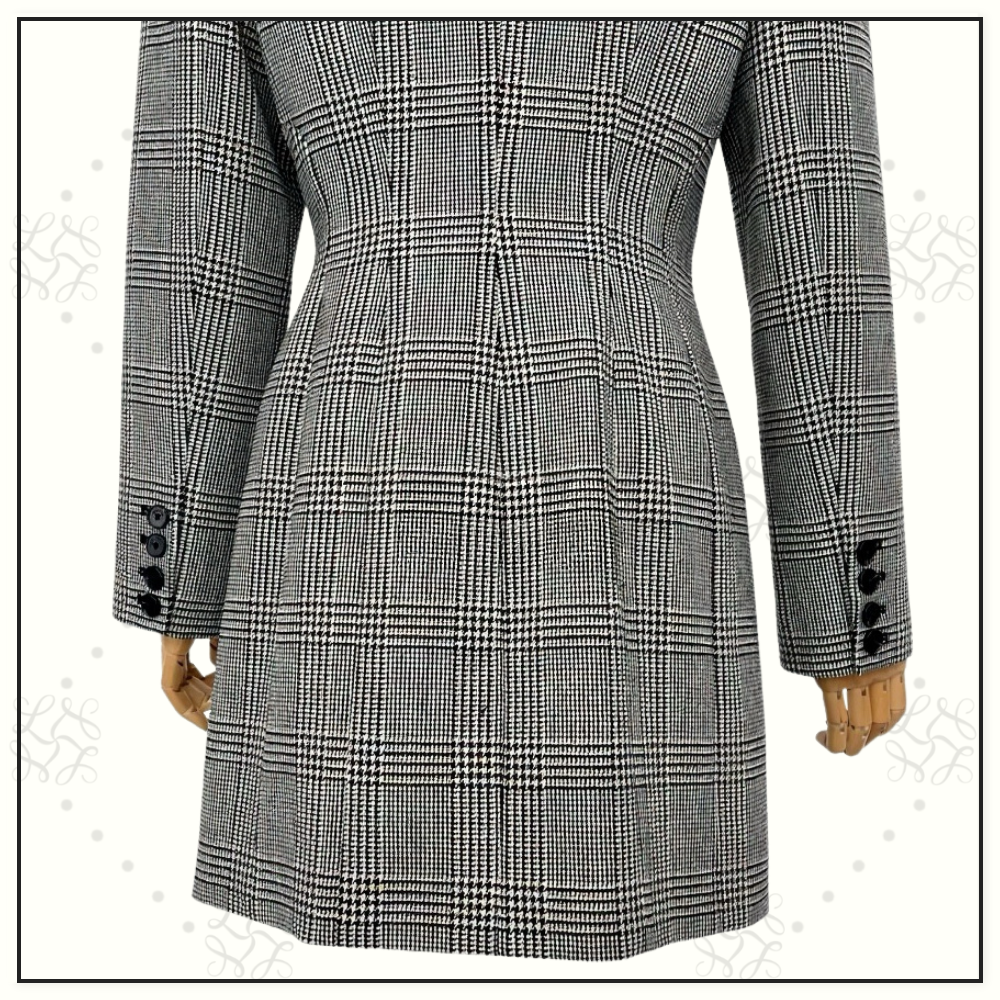 CHECK BLAZER MINI DRESS