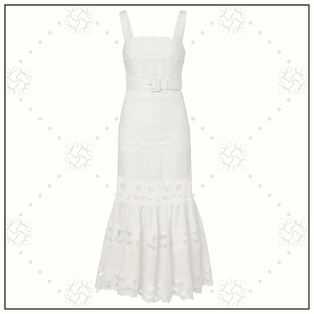 LACE TRIMMED LINEN DRESS