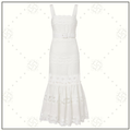 LACE TRIMMED LINEN DRESS