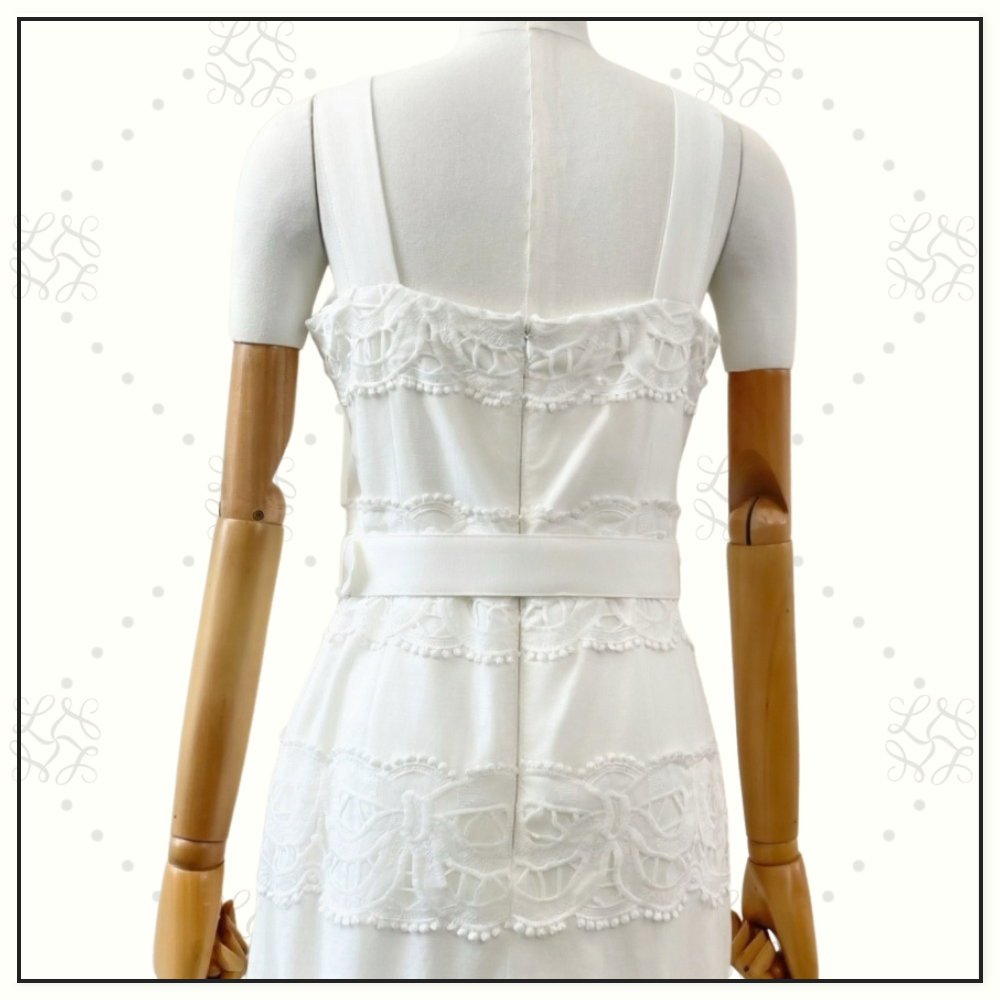 LACE TRIMMED LINEN DRESS