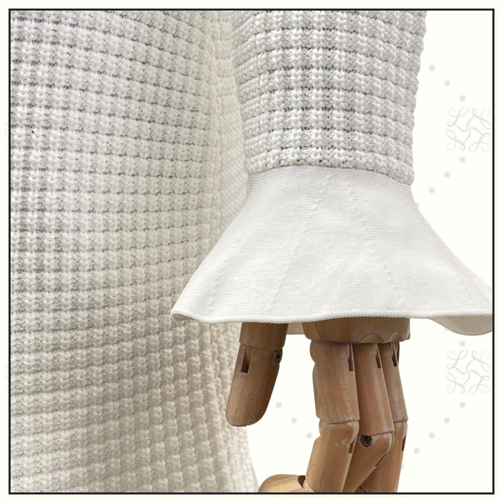 KNIT CONTRAST TRIM MIDI DRESS