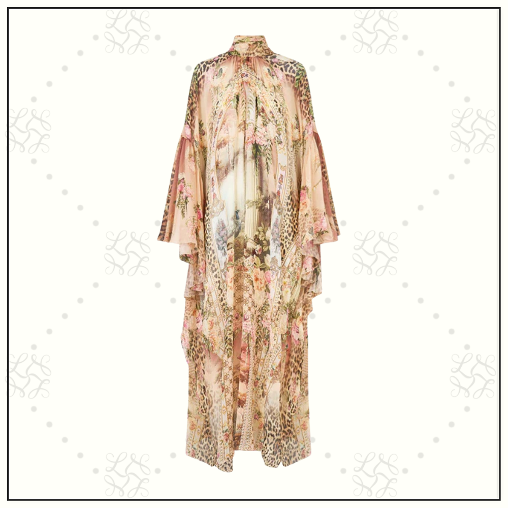 HIGH NECK RUFFLE KAFFAN