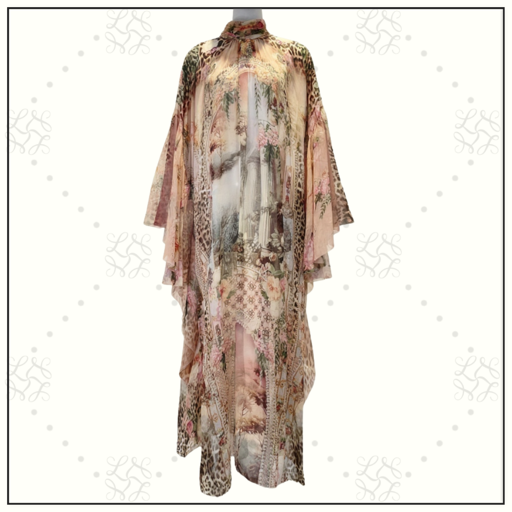 HIGH NECK RUFFLE KAFFAN