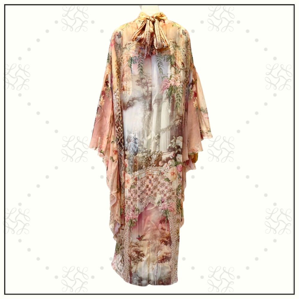 HIGH NECK RUFFLE KAFFAN