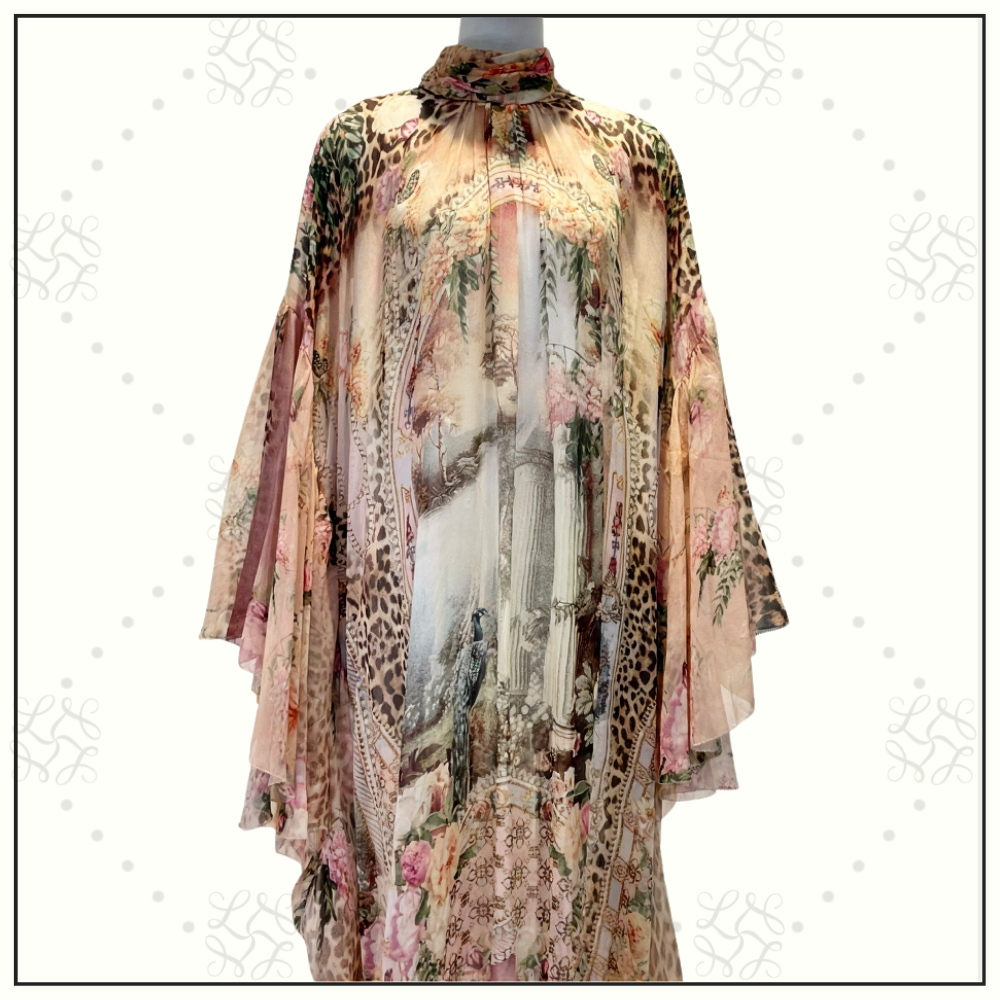 HIGH NECK RUFFLE KAFFAN