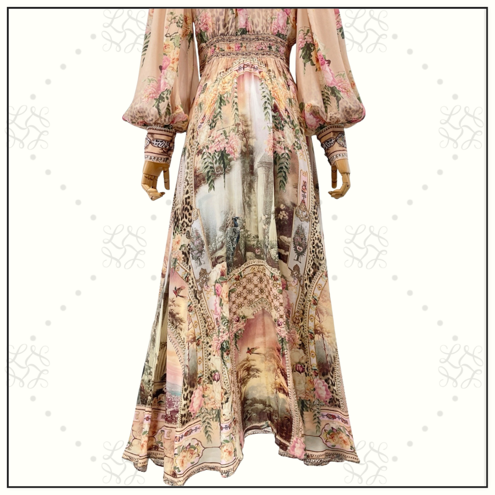 HIGH NECK RUFFLE KAFFAN