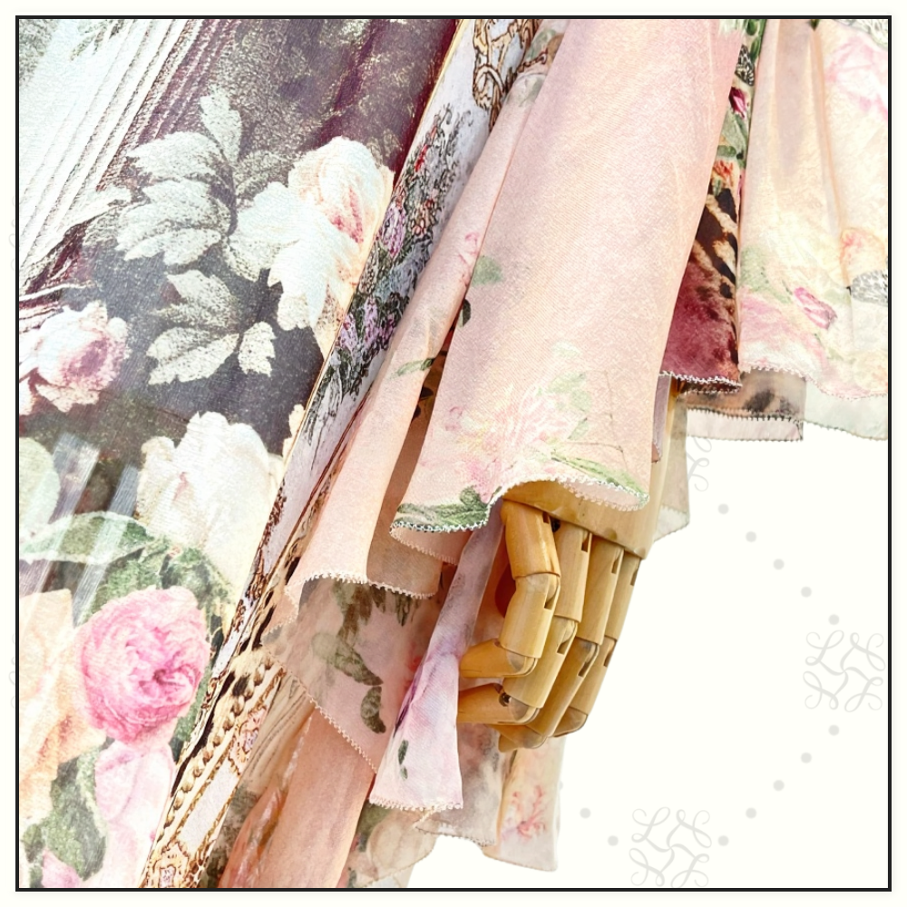 HIGH NECK RUFFLE KAFFAN