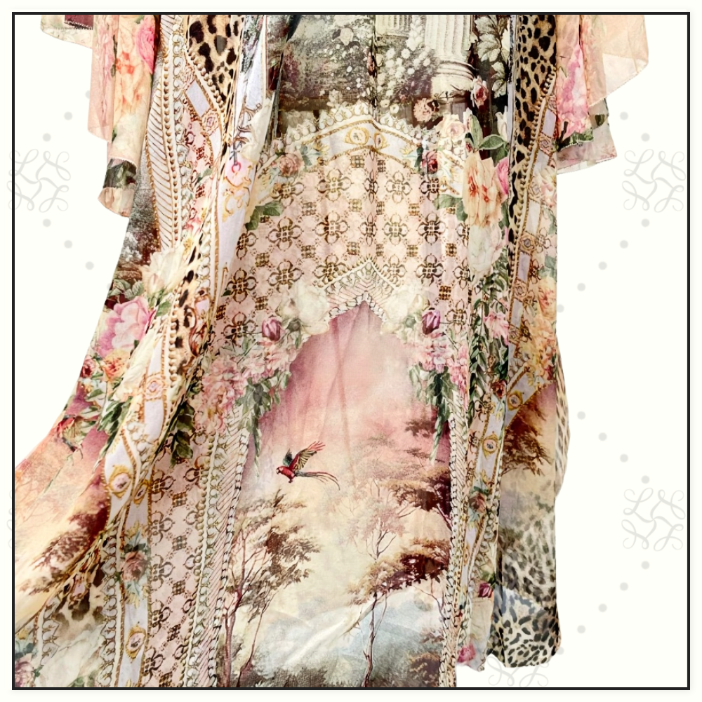 HIGH NECK RUFFLE KAFFAN