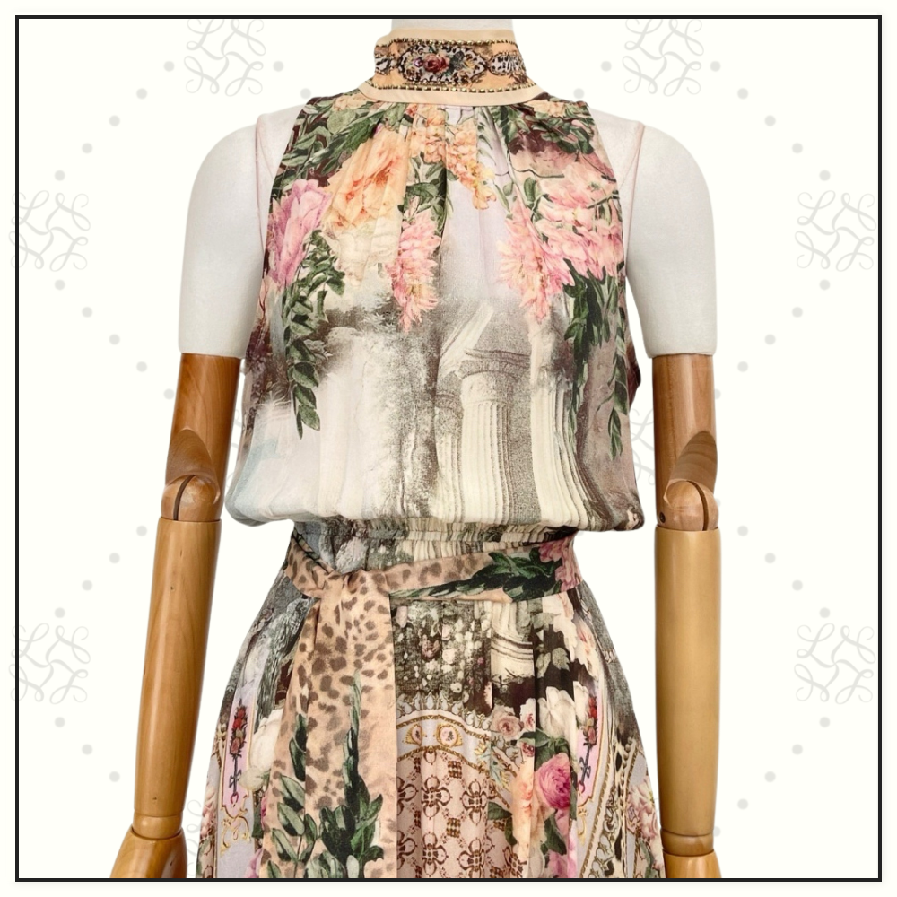 NECKTIE DRESS WITH ELASTICATED WAIST