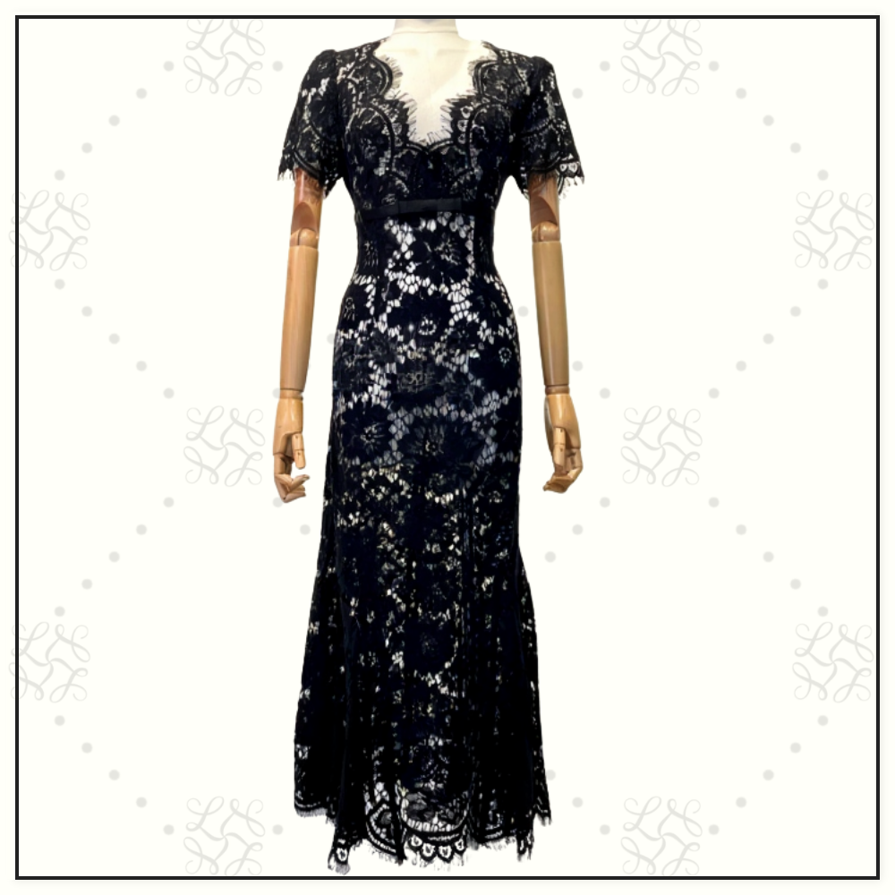 FLORAL LACE MIDI DRESS