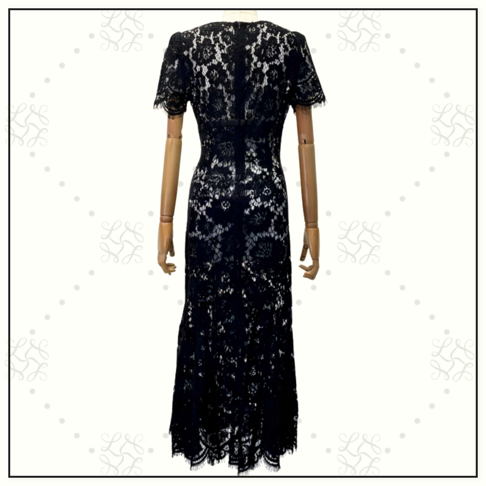 FLORAL LACE MIDI DRESS