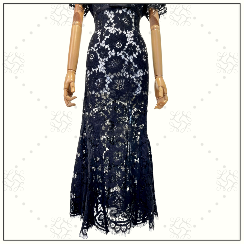 FLORAL LACE MIDI DRESS