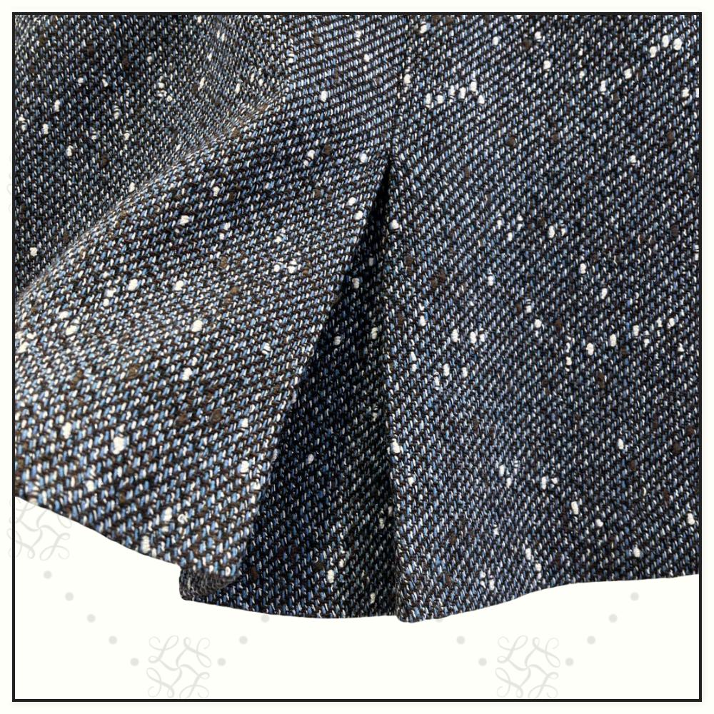 BLUE BOUCLE JACKET & MINI SKIRT