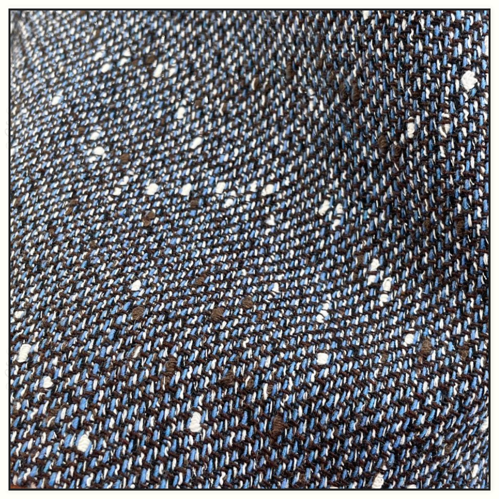 BLUE BOUCLE JACKET & MINI SKIRT