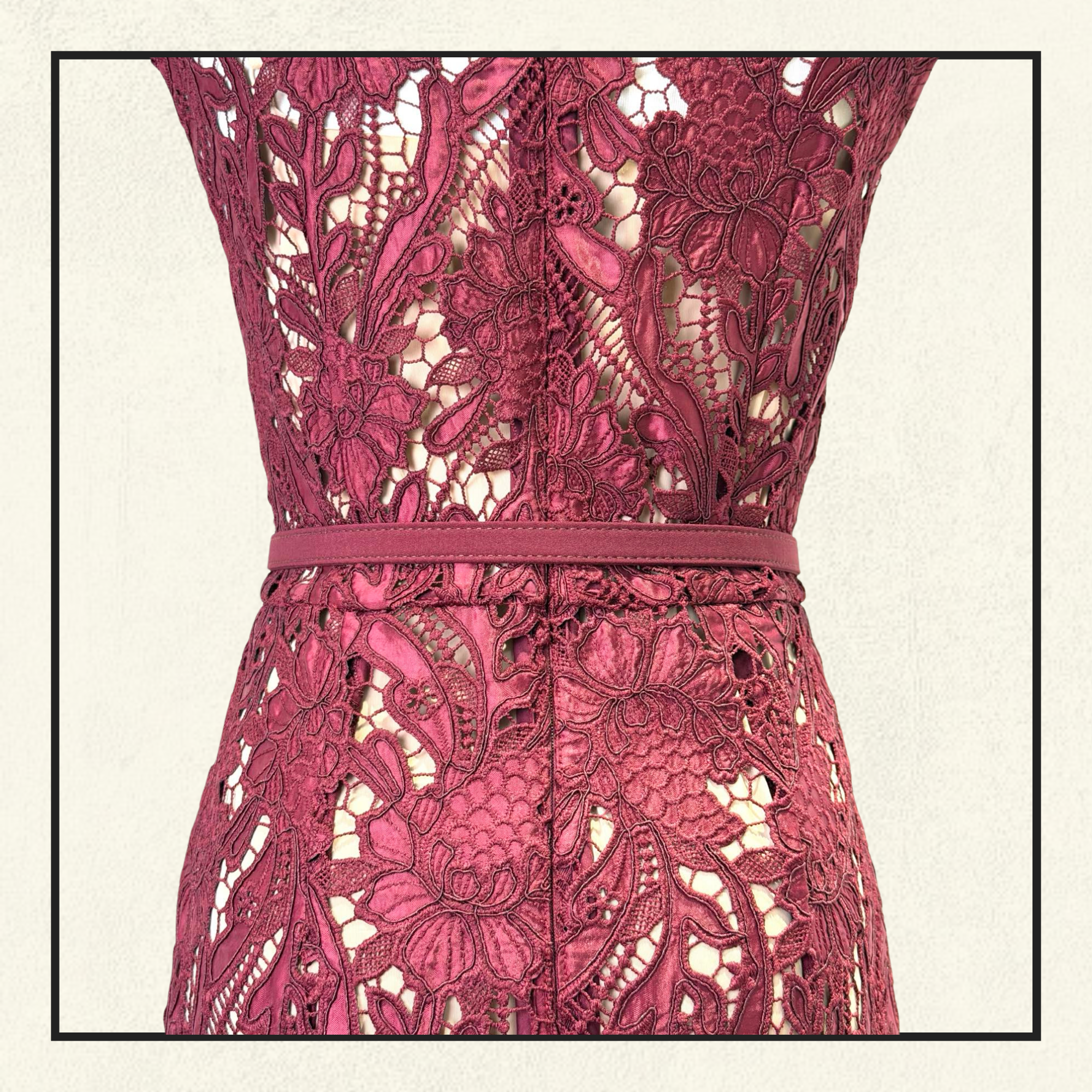 LACE GUIPURE MIDI DRESS
