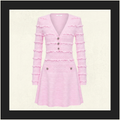 PINK POINTELLE DIAMANTE KNIT MINI DRESS